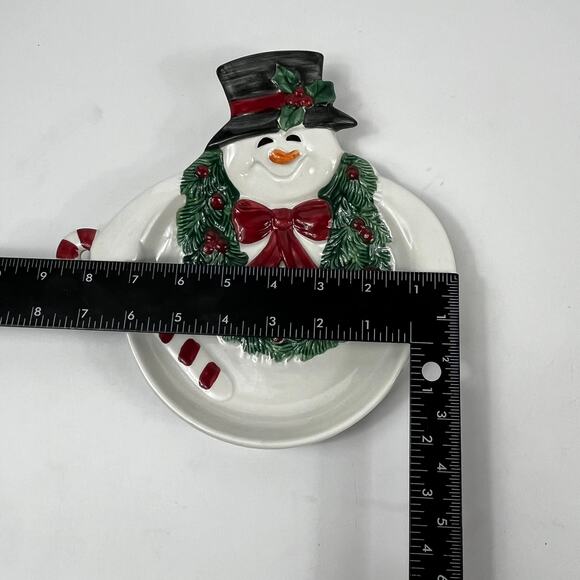 Snowman Service Set Platter Spreaders Fitz & Floyd Williams-Sonoma Holiday Table - Picture 6 of 10